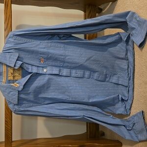 Hollister Men's Small Casual Blue Pinstripe Button down Shirt